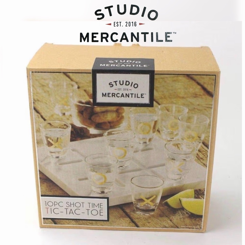 STUDIO MERCANTILE Gold-Accented Tic-Tac-Toe Shots Game, Created for Macy's